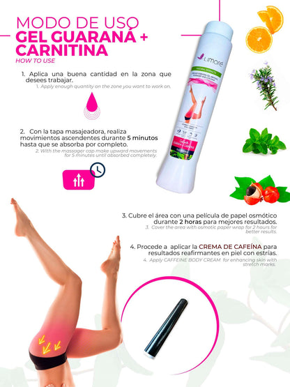 GEL GUARANA+CARNITINA • Efecto Anticelulitis (300gr)