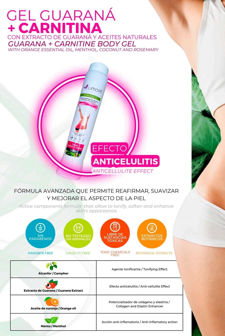 GEL GUARANA+CARNITINA • Efecto Anticelulitis (300gr)